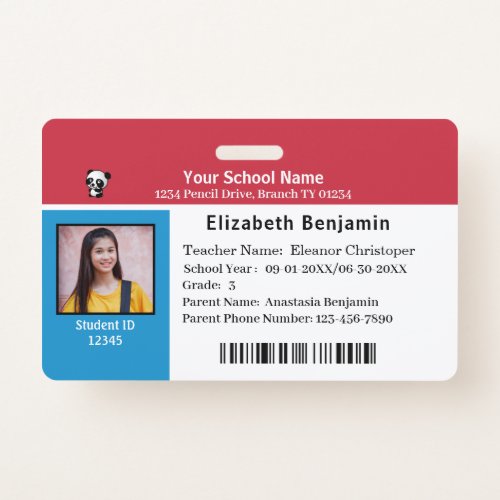 ID Identification Card Student Child Kids School   Badge