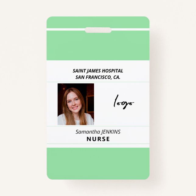 ID identification doctor nurse hospital employee Badge (Front)