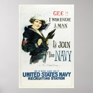 I'D JOIN THE NAVY Howard Chandler US Recruitment Poster