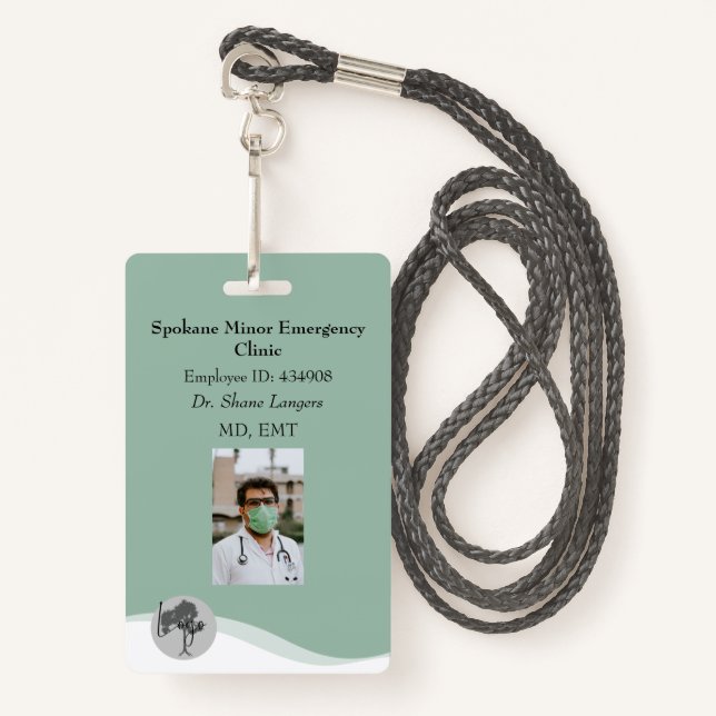 ID Lanyard Badge Medical Photo (Front with Lanyard)