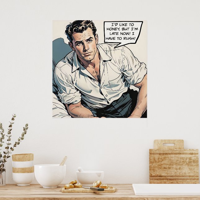 I'd Like To Honey 1950's Romance Comic Poster (Kitchen)