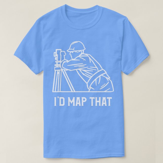 Id Map hat Land Surveyor Geography Surveying  T-Shirt (Design Front)