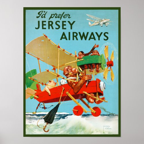 Id Prefer Jersey Airways Vintage Poster 1937