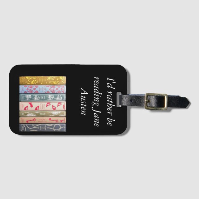 I'd rather b reading Jane Austen Luggage Tag (Front Horizontal)