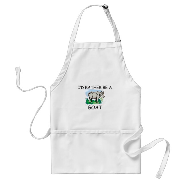 I'd Rather Be A Goat Adult Apron (Front)