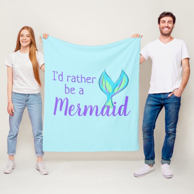 I'd Rather Be a Mermaid Fleece Blanket (In Situ)