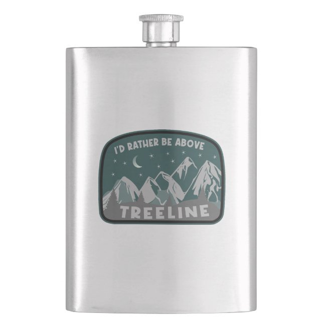 I'd Rather Be Above Treeline Flask (Front)