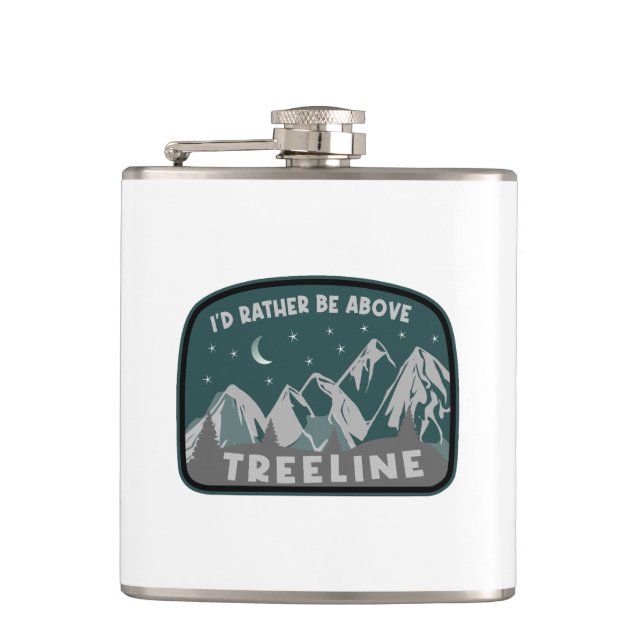 I'd Rather Be Above Treeline Flask (Front)