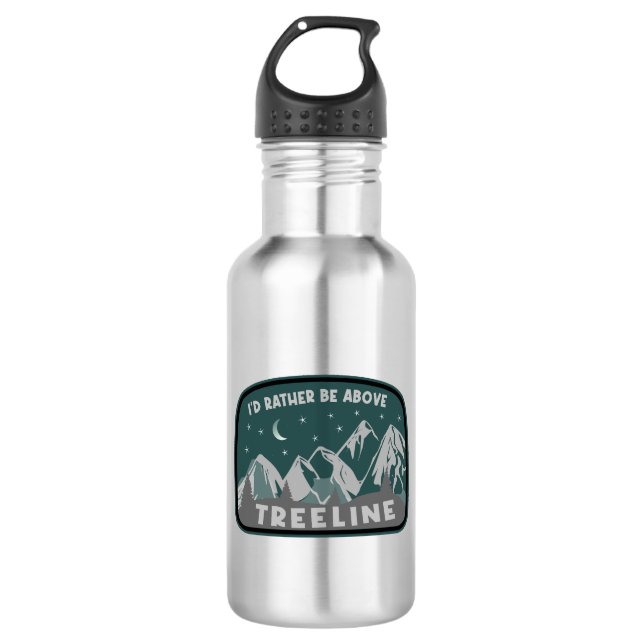 I'd Rather Be Above Treeline Stainless Steel Water Bottle (Front)
