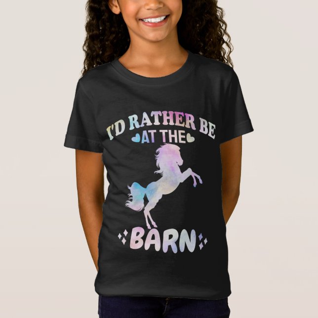 I'd Rather Be At The Barn   T-Shirt (Front)