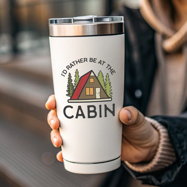 I'd Rather Be At The Cabin | Die-Cut Sticker  (I'd Rather Be at the Cabin Sticker)
