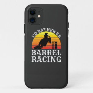 I'd Rather Be Barrel Racing Retro Cowgirl Rodeo T- iPhone 11 Case