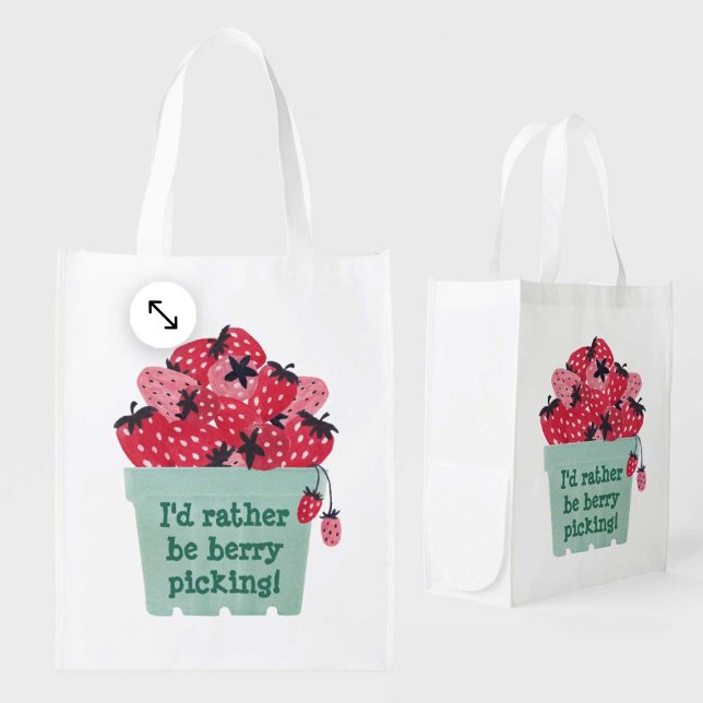 I'd Rather Be Berry Picking Strawberry Tote Bag (Creator Uploaded)