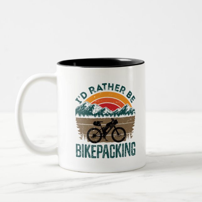 I'd Rather Be Bikepacking Bikepacker Two-Tone Coffee Mug (Left)