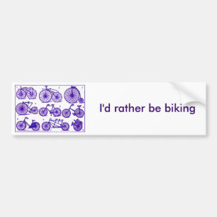 I'd rather be biking bumper sticker