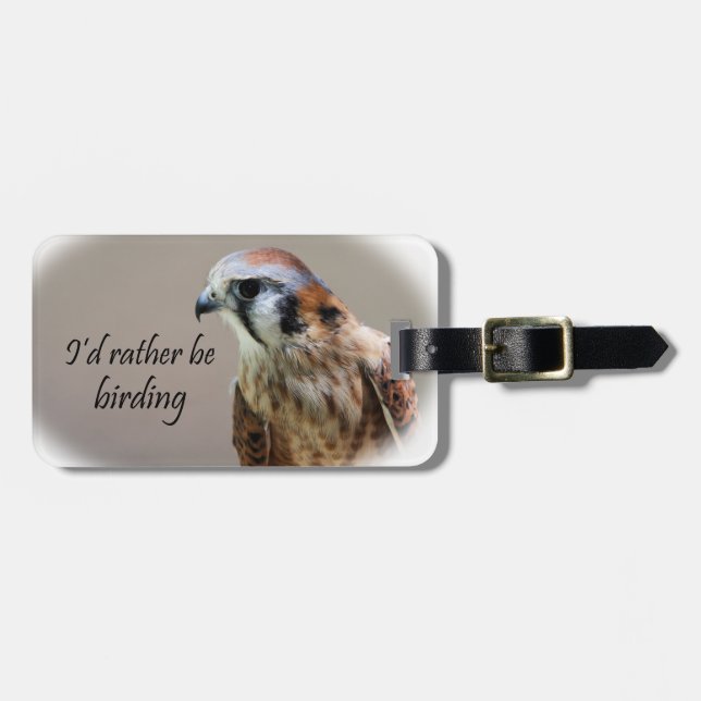 I'd Rather Be Birding Luggage Tag (Front Horizontal)