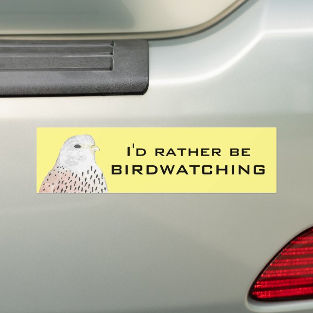 I'd Rather Be Birdwatching Bumper Sticker (On Car)