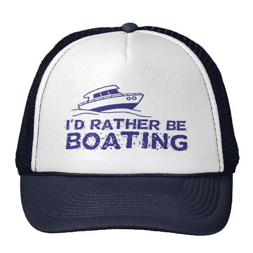 I'd Rather Be Boating Trucker Hat | Zazzle