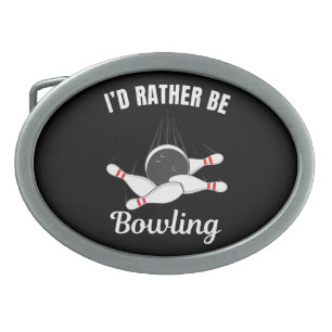 I'd rather be bowling belt buckle