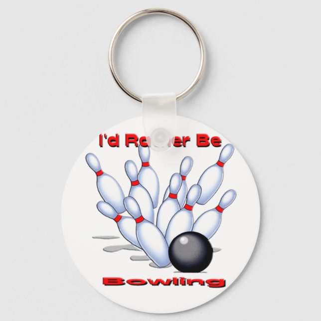 I'd Rather Be Bowling Keychain (Front)
