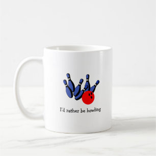I'd Rather be Bowling, Personalized Coffee Mug
