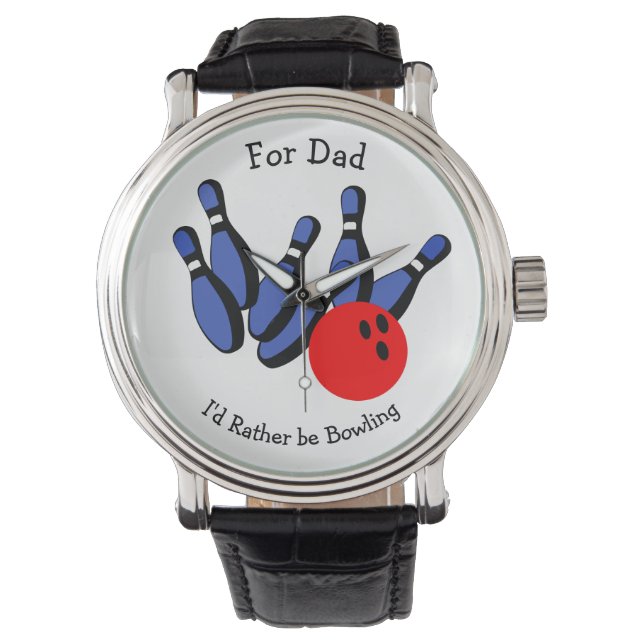 I'd Rather be Bowling, Personalized Watch (Front)