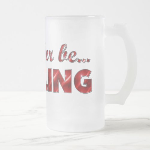 Id rather be BOWLING Red Frosted Glass Beer Mug