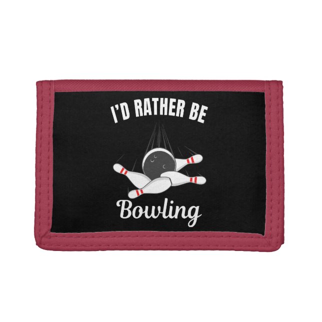I'd rather be bowling tri-fold wallet (Front)