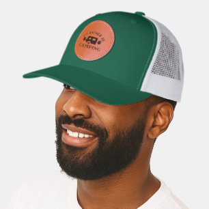 I'd Rather Be Camping Leather Patch Hat