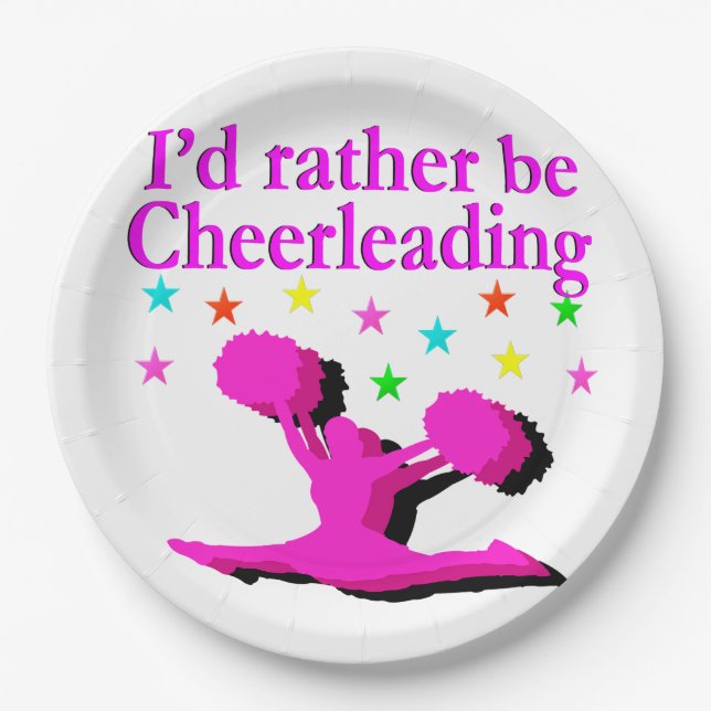 I'D RATHER BE CHEERLEADING DESIGN PAPER PLATES (Front)