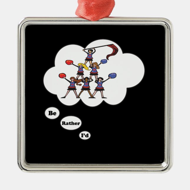 I'd rather be Cheerleading Metal Ornament (Front)