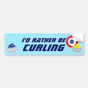 Id Rather Be Curling Fun Ice Sport Bumper Sticker