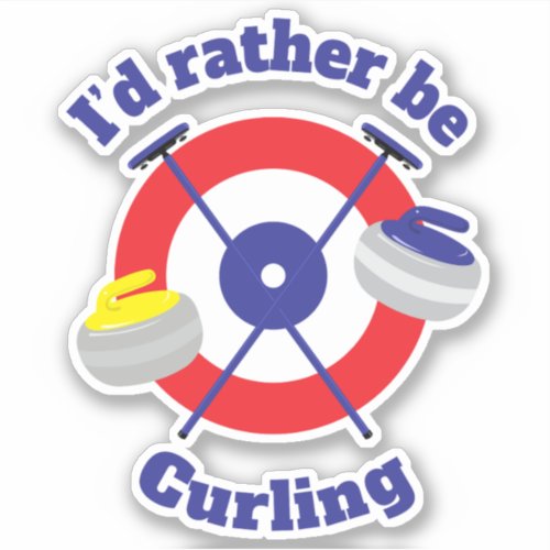 Id Rather Be Curling Sticker