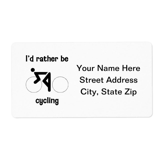 I'd rather be cycling label (Front)