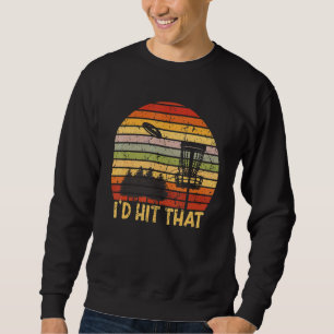 Id Rather Be Disc Golfing Retro Frisbee Golf Disc  Sweatshirt