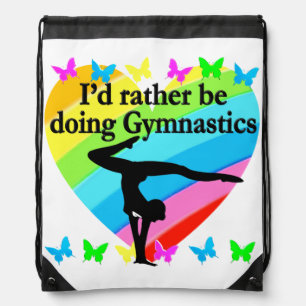 I'D RATHER BE DOING GYMNASTICS DRAWSTRING BAG