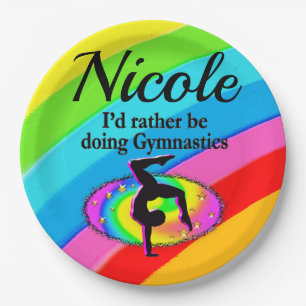 I'D RATHER BE DOING GYMNASTICS EVERY DAY PAPER PLATES