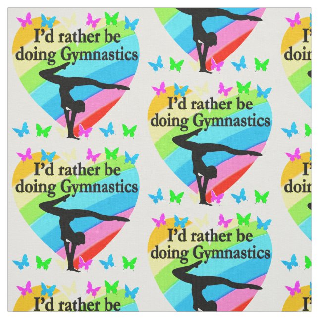 I'D RATHER BE DOING GYMNASTICS FABRIC (Swatch)