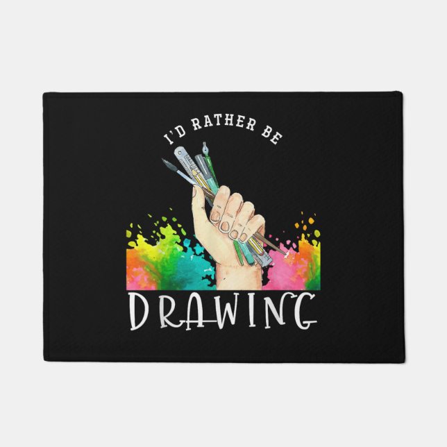  Id Rather Be Drawing Doormat (Front)