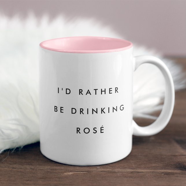 I'd Rather Be Drinking Rosé Two-Tone Coffee Mug (Creator Uploaded)