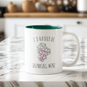I'd Rather Be Drinking Wine Two-Tone Coffee Mug