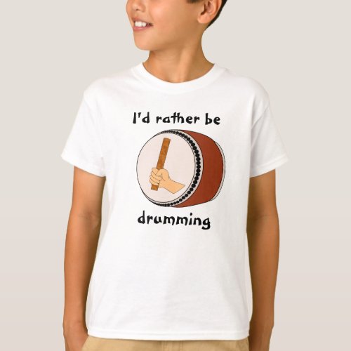 Id Rather be Drumming Japanese Taiko Drum Stick T_Shirt