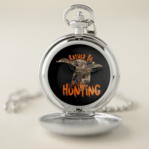 Id Rather be Duck Hunting Mens  Pocket Watch
