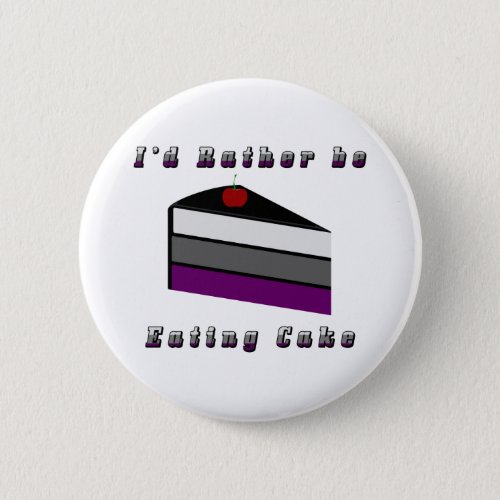 Id Rather be Eating Cake Asexual Pride Flag  Button
