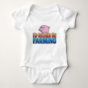 I'd Rather be Farming! (virtual farming) Baby Bodysuit
