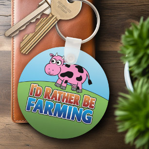 I'd Rather be Farming! (Virtual Farming) Keychain