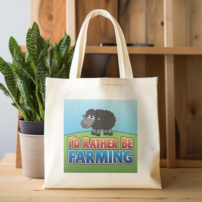 I'd Rather be Farming! (Virtual Farming) Tote Bag (Custom Tote Bag)