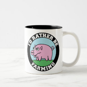 I'd Rather be Farming! (virtual farming) Two-Tone Coffee Mug