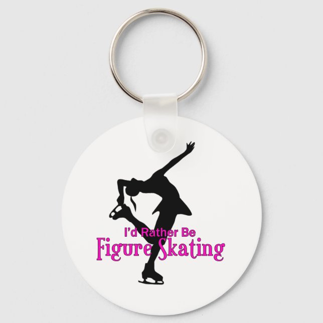 "I'd Rather Be Figure Skating" Keychain (Front)