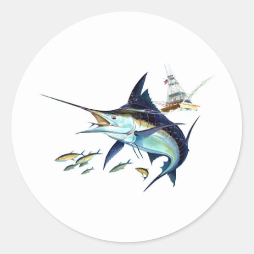 Id rather be fishing classic round sticker